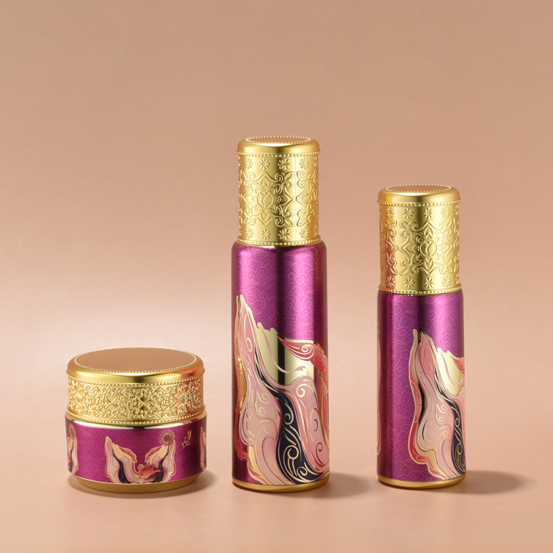 High-end customized Dunhuang Fengshui lotion essence cream bottle set Chinese style gorgeous and elegant skin care product set packaging material