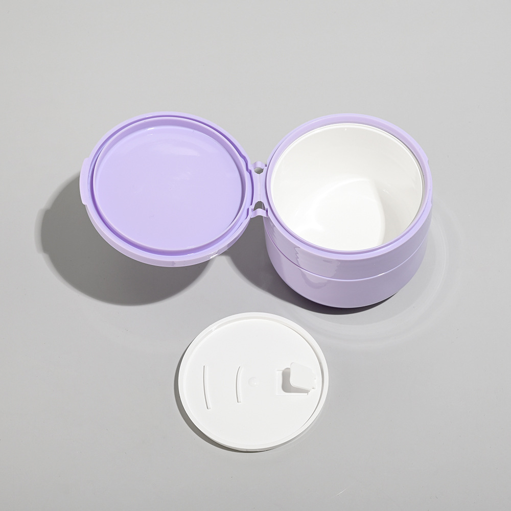 Manufacturer customized 100G double-layer flip-top mask bottle makeup remover cotton pad bottle with clip salicylic acid cotton pad packaging material