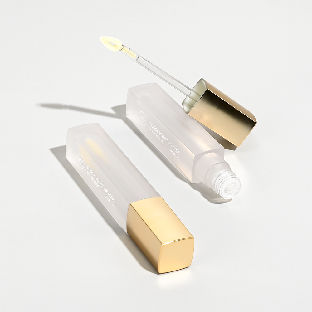 Custom high quality lip glaze tube concealer pen packaging square lip oil lipstick lip gloss tube with brush makeup packaging material