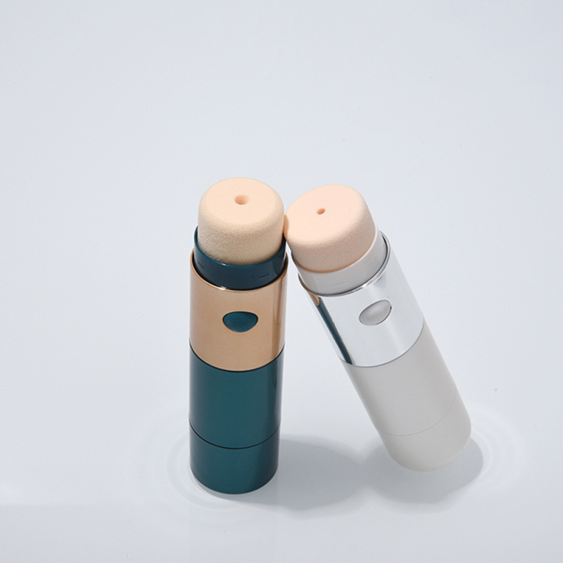 Customized cosmetics high-end bottle makeup packaging electric vacuum liquid foundation bottle powder puff stick introduction instrument cream box