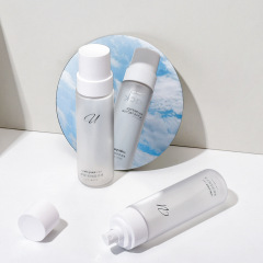 Thick wall cosmetic fine mist push bottle printed logo lotion essence facial spray plastic packaging bottle