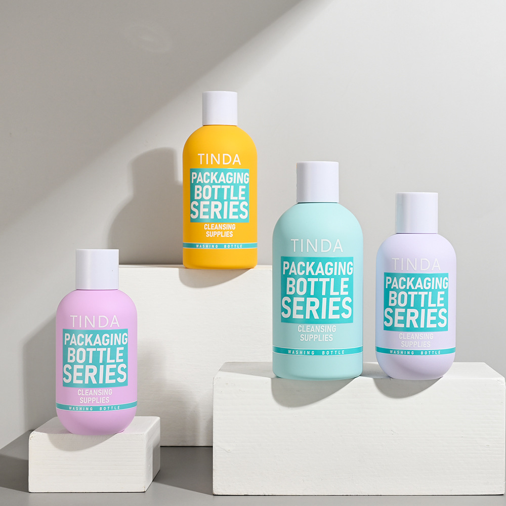 Manufacturer customized cleaning packaging bottle shampoo bottle twist cap bottle 300ml push shower gel packaging bottle