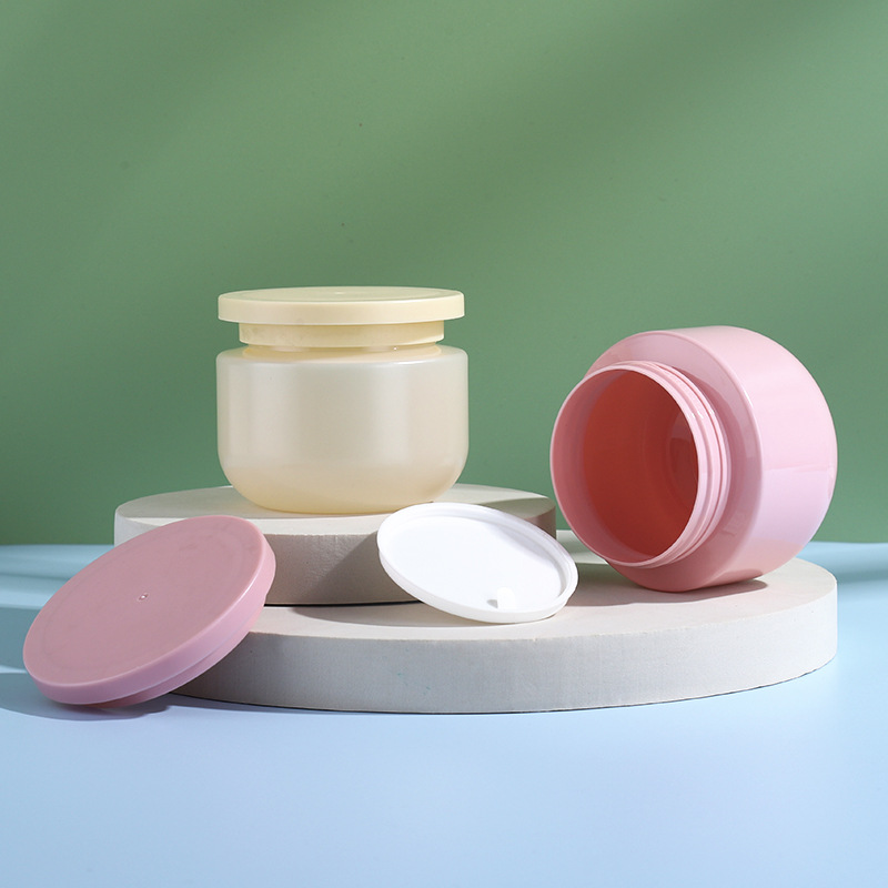 Manufacturer 250ml hair mask bottle colorful plastic packaging fashionable skin care packaging round wide mouth mud mask jar hair mask bottle