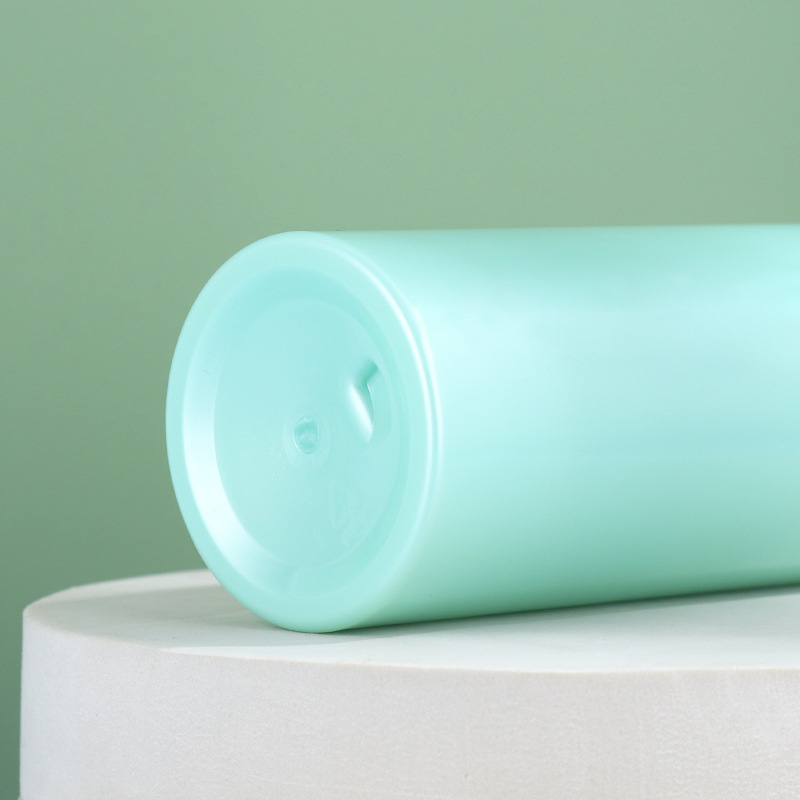 Green PET Plastic Cylinder Foam Soap Pump Bottle 150ml 5oz
