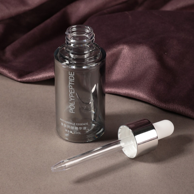 30ml essential oil bottle transparent PETG plastic thick wall flat shoulder travel packing essence dropper essential oil bottle