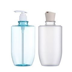 Clear PET Plastic Oval Flat Pump Bottle 300ml/12oz