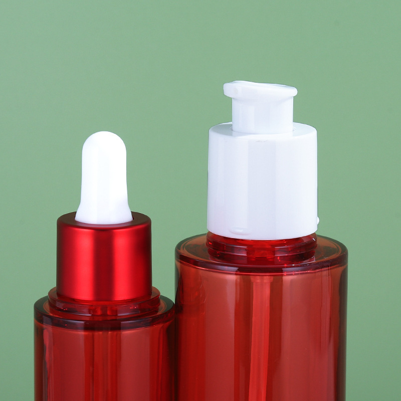 Manufacturer 100ml essence bottle transparent straight round PETG thick wall cosmetics set packaging material water lotion essence bottle