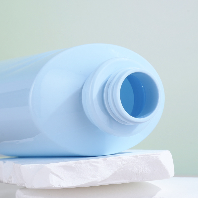 PET Plastic Oval Flat Pump Bottle 750ml Blue