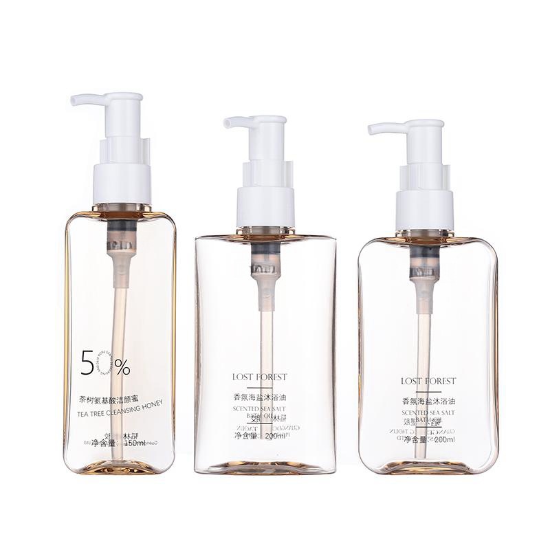 New 150ml body lotion bottle transparent PETG oval skin care packaging material high-grade makeup remover body lotion bottle