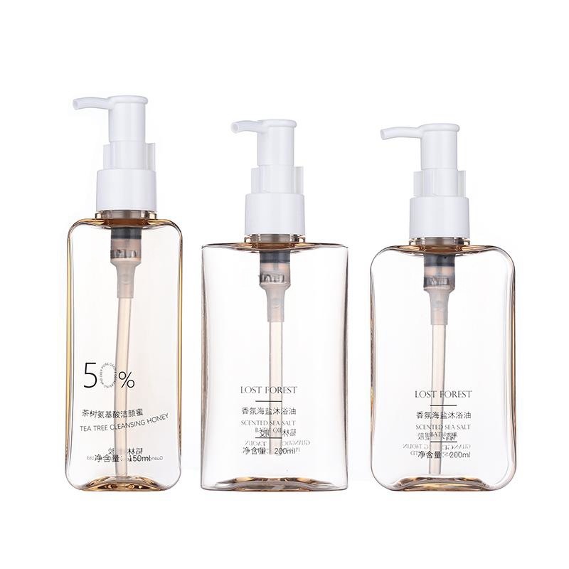New 150ml body lotion bottle transparent PETG oval skin care packaging material high-grade makeup remover body lotion bottle