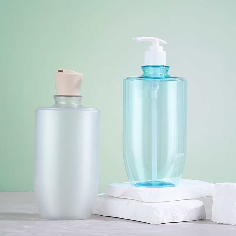 Clear PET Plastic Oval Flat Pump Bottle 300ml/12oz