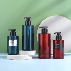 300ml shampoo bottle translucent plastic packaging small fresh flat shoulder packaging homestay shampoo bottle