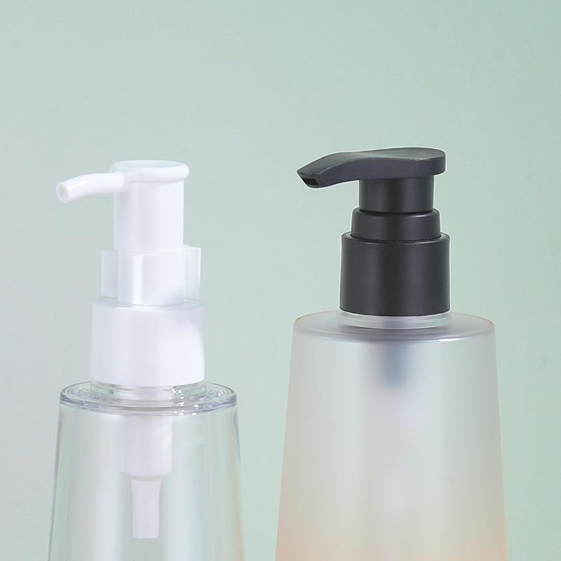 Manufacturer 250ml bath oil bottle transparent PETG thick wall cosmetic packaging material round push lotion bath oil bottle