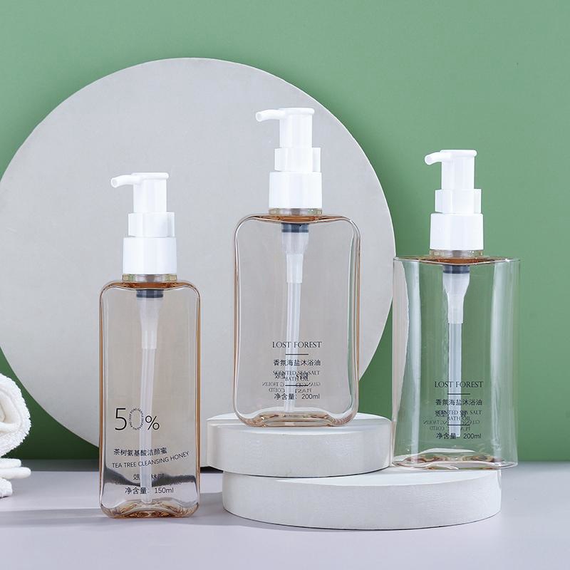 New 150ml body lotion bottle transparent PETG oval skin care packaging material high-grade makeup remover body lotion bottle