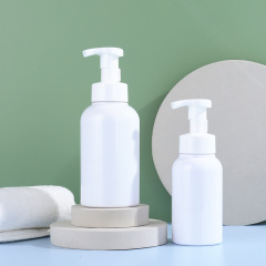 Manufacturer 300ml foam bottle simple press plastic white round shoulder packaging mousse cleansing hand soap foam bottle