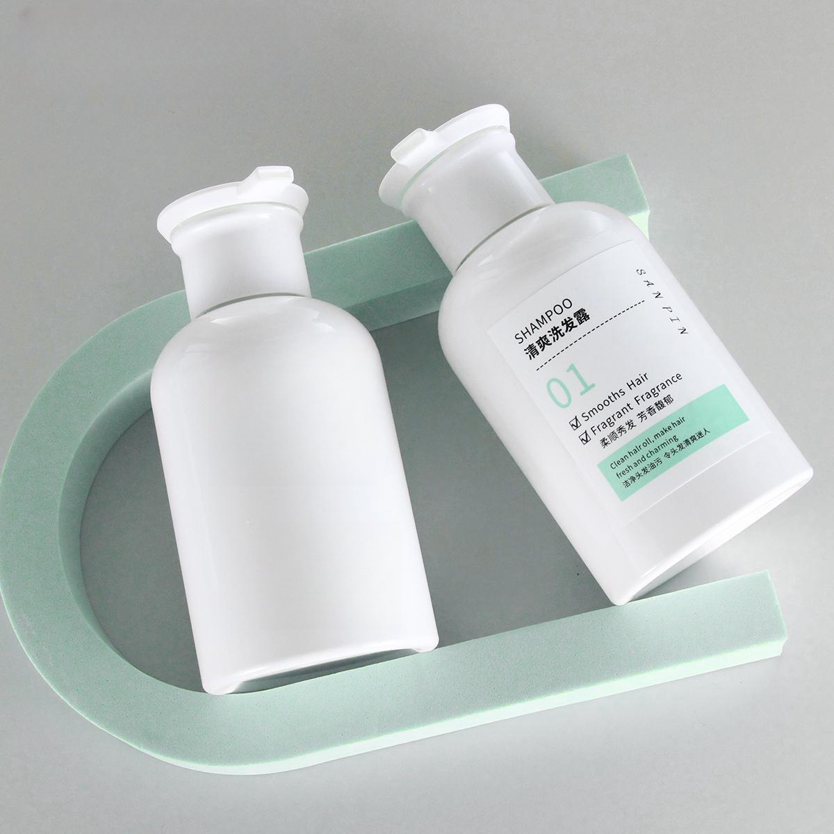 500ml shampoo bottle white push empty bottle washing and care packaging hotel shower gel shampoo bottle