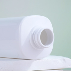 Manufacturer 600ml shampoo bottle white pressed plastic thickened wash and care packaging material square bathroom shampoo bottle