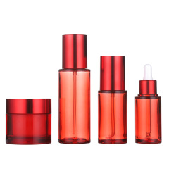 Manufacturer 100ml essence bottle transparent straight round PETG thick wall cosmetics set packaging material water lotion essence bottle
