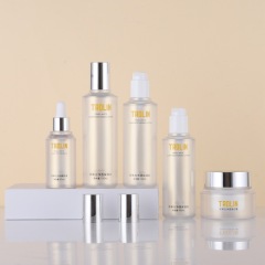 Manufacturer light luxury transparent PETG thick wall skin care packaging material packaging dropper cream essence lotion cosmetic bottle