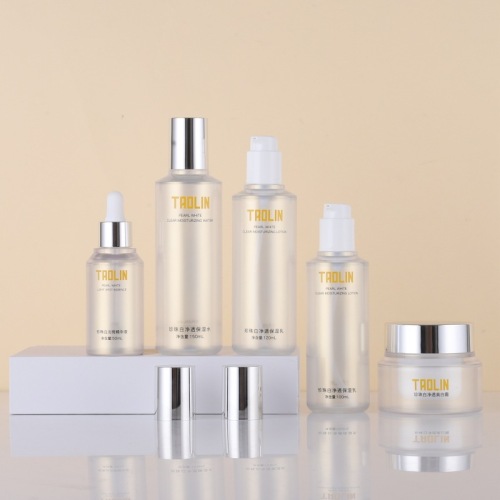 Manufacturer light luxury transparent PETG thick wall skin care packaging material packaging dropper cream essence lotion cosmetic bottle