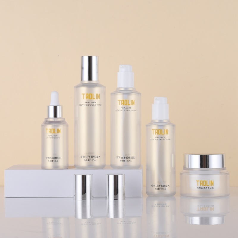 Manufacturer light luxury transparent PETG thick wall skin care packaging material packaging dropper cream essence lotion cosmetic bottle