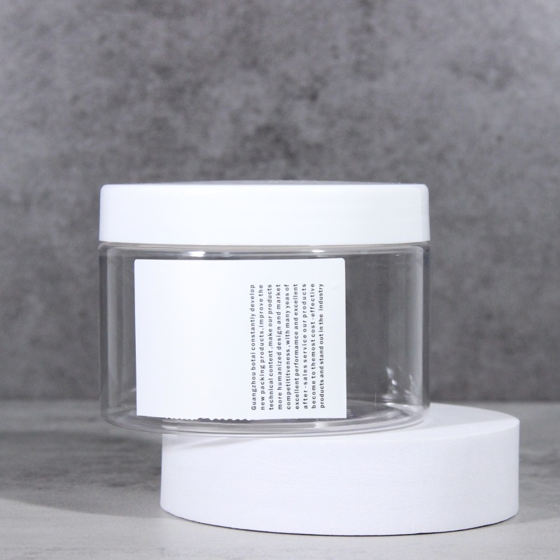Transparent PET Plastic Straight Sided Wide Mouth Jar