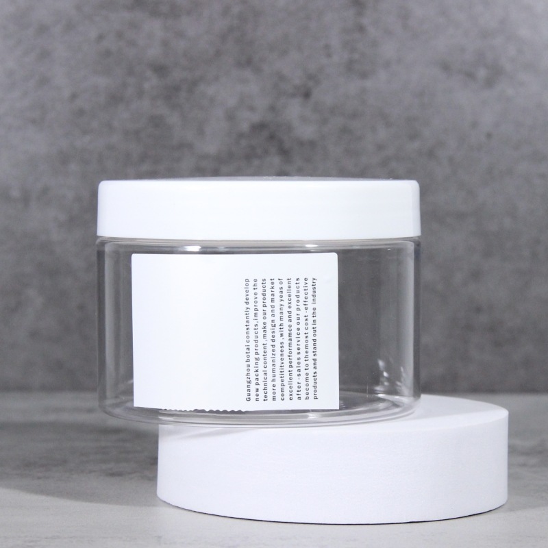 Transparent PET Plastic Straight Sided Wide Mouth Jar