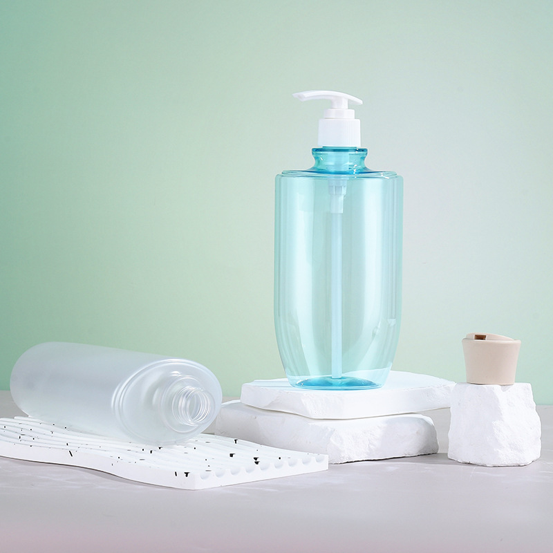 Clear PET Plastic Oval Flat Pump Bottle 300ml/12oz