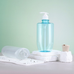Clear PET Plastic Oval Flat Pump Bottle 300ml/12oz
