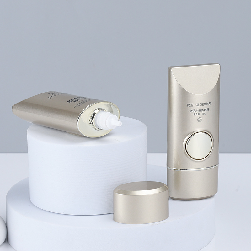 30ml sunscreen bottle Creative button plastic cosmetic packaging material oval packaging summer sunscreen bottle