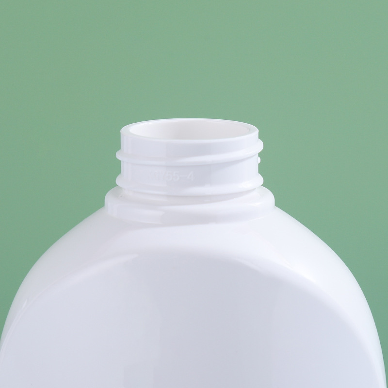 PET Plastic Flat Pump Bottle 500ml White/Purple