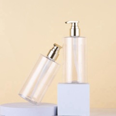 350ml hand sanitizer bottle transparent plastic round flat shoulder wash packaging material bathroom dispenser hand sanitizer bottle