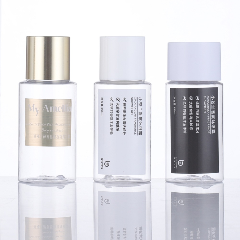 Transparent PET Plastic Cylinder Bottle with Screw Cap 50ml