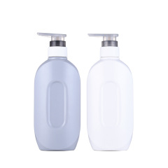 PET Plastic Flat Pump Bottle 500ml White/Purple