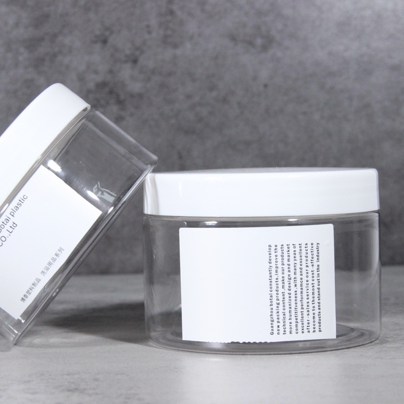 Transparent PET Plastic Straight Sided Wide Mouth Jar