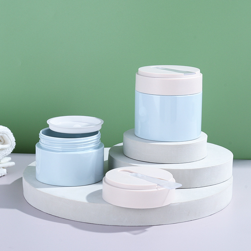 200g face cream bottle fashion plastic cosmetic packaging material with spoon hair mask mud mask jar face cream bottle