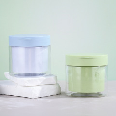 Manufacturer 200ml facial mask jar Fashion transparent plastic skin care product packaging material with spoon wide mouth dispensing mud mask mask jar