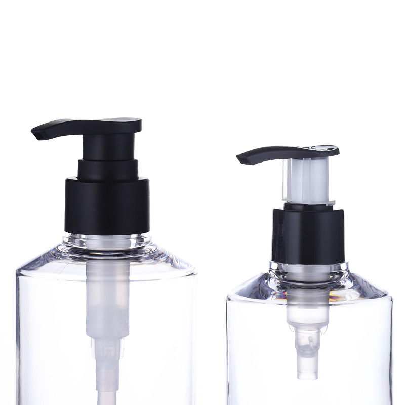 Manufacturer 400ml shower gel bottle transparent PETG wash and care packaging material oblique shoulder light luxury bathroom shampoo shower gel bottle