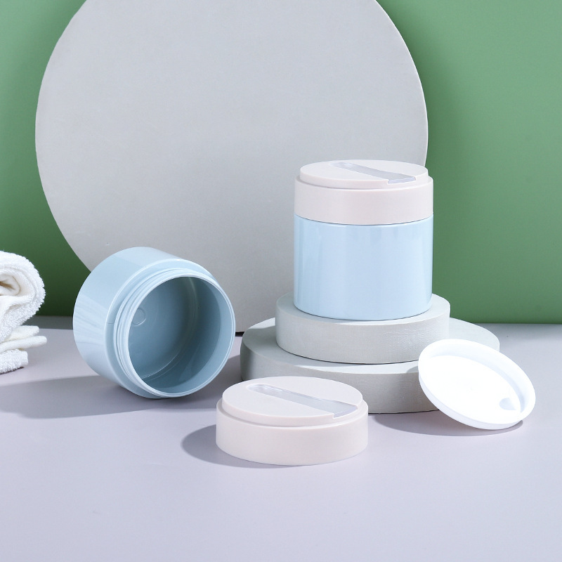 200g face cream bottle fashion plastic cosmetic packaging material with spoon hair mask mud mask jar face cream bottle