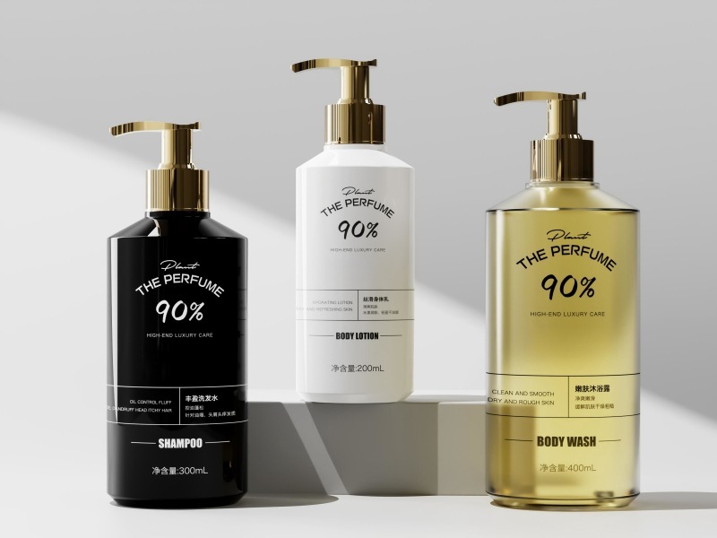 Manufacturer 400ml shower gel bottle transparent PETG wash and care packaging material oblique shoulder light luxury bathroom shampoo shower gel bottle