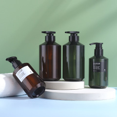 500ml hand sanitizer bottle brown plastic packaging material washing and care oblique shoulder press hotel shampoo hand sanitizer bottle