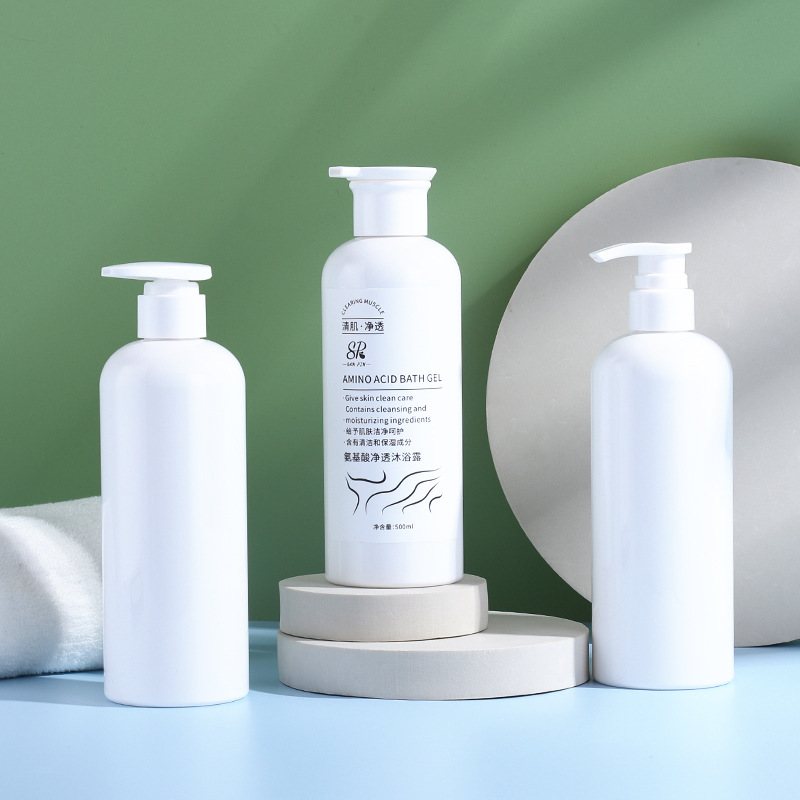 500ml shampoo bottle white push empty bottle washing and care packaging hotel shower gel shampoo bottle