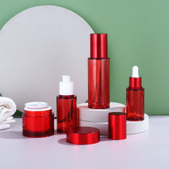 Manufacturer 100ml essence bottle transparent straight round PETG thick wall cosmetics set packaging material water lotion essence bottle