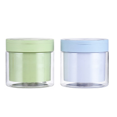 Manufacturer 200ml facial mask jar Fashion transparent plastic skin care product packaging material with spoon wide mouth dispensing mud mask mask jar