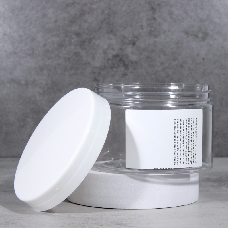 Transparent PET Plastic Straight Sided Wide Mouth Jar