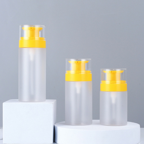 Clear Frosted PET Plastic Cylinder Pump Bottles 200ML