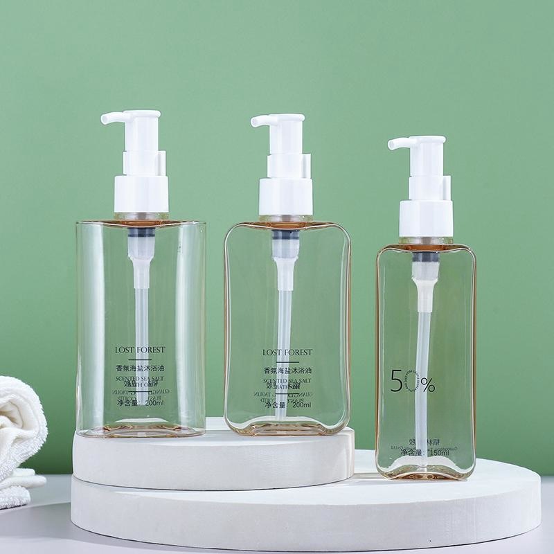 New 150ml body lotion bottle transparent PETG oval skin care packaging material high-grade makeup remover body lotion bottle