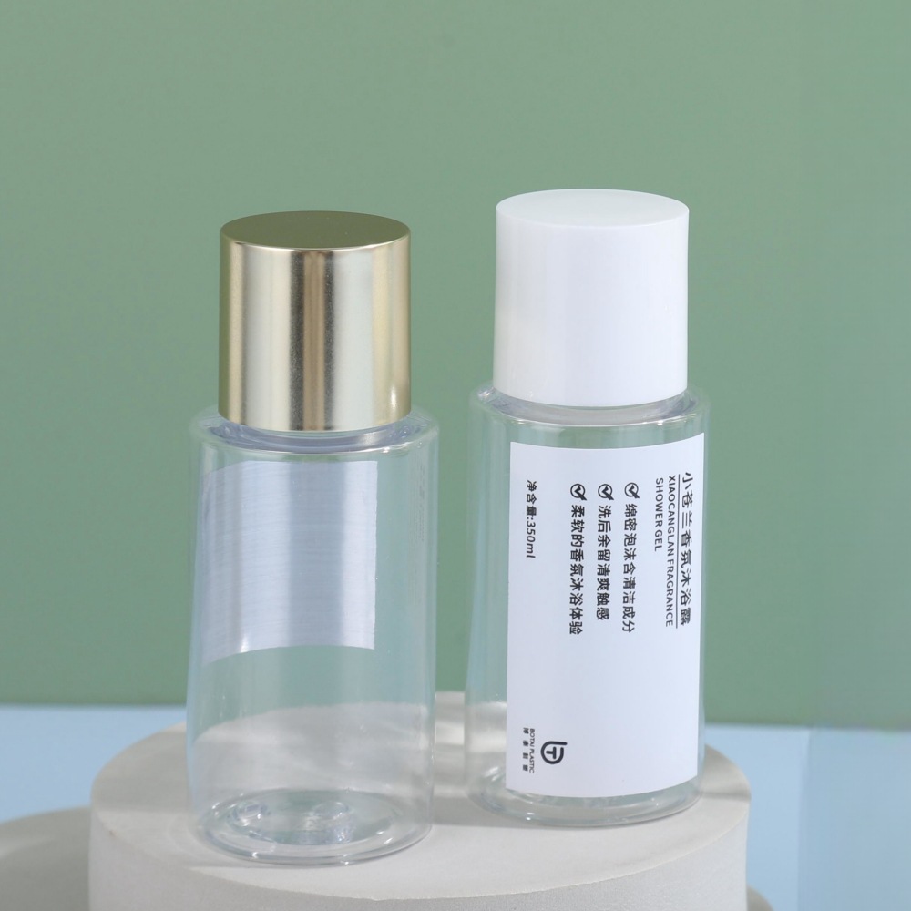 Transparent PET Plastic Cylinder Bottle with Screw Cap 50ml