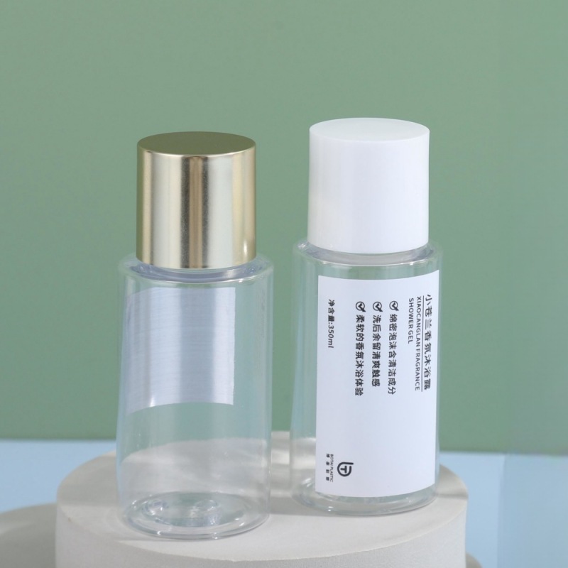Transparent PET Plastic Cylinder Bottle with Screw Cap 50ml