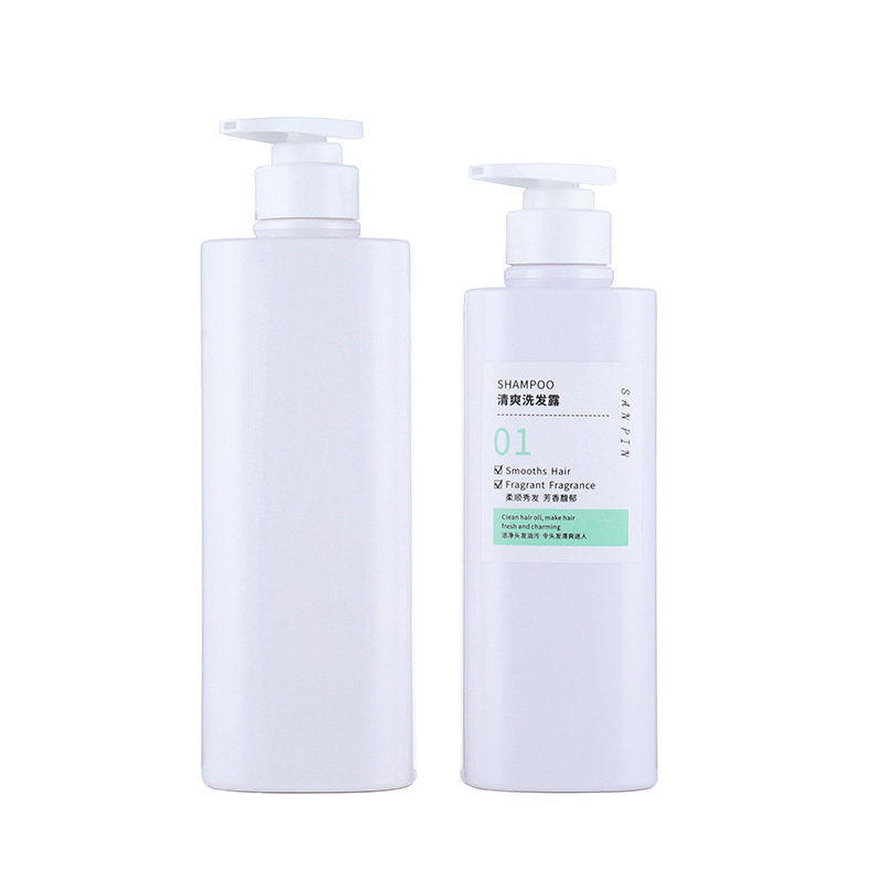 500ml shampoo bottle white push plastic daily necessities packaging square shower gel shampoo bottle